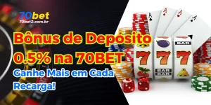 Bônus de Depósito 0.5% na 70BET